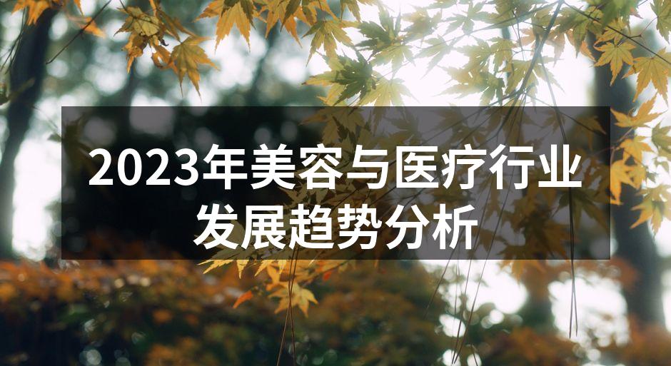 2023年美容与医疗行业发展趋势分析