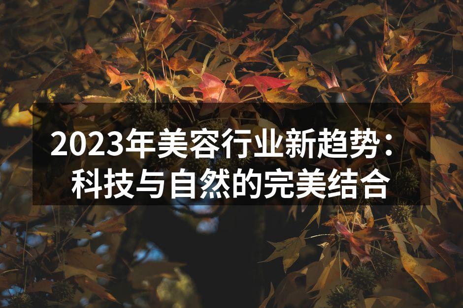 2023年美容行业新趋势：科技与自然的完